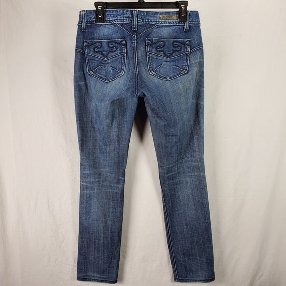 Rerock Express Distressed Skinny Jeans Size 4 - Picture 3 of 4